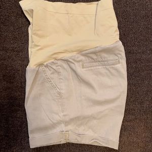 MATERNITY Rolled Hem Khaki Shorts
